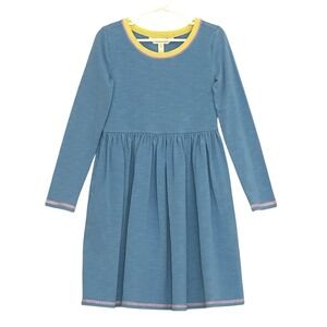 Matilda Jane Girls Dress 6X Blue Cotton Blend Knit Long Sleeve Play School